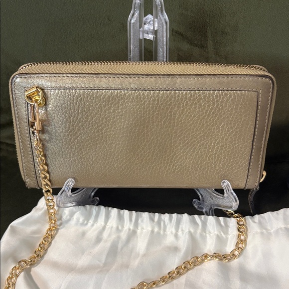 GUCCI Gold Bamboo Leather Continental Wallet Converted With Gold Chain - Picture 7 of 11